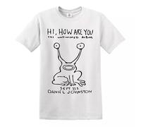 Hi How are You Daniel Johnston T-shirt pour homme, T-shirt Blanc, XL