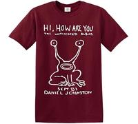 Hi How are You Daniel Johnston T-shirt pour homme, T-shirt marron, S