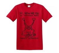 Hi How are You Daniel Johnston T-shirt pour homme, T-shirt rouge, S