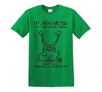 Hi How are You Daniel Johnston T-shirt pour homme, T-shirt vert irlandais, S