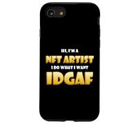 Hi I'm a NFT Artist I do What I Want IDGAF Funny PFP NFT Art Coque pour iPhone SE (2020) / 7/8