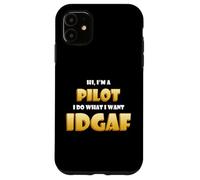 Hi Im a Pilot IDGAF Funny Commercial Plane Air Force Pilots Coque pour iPhone 11