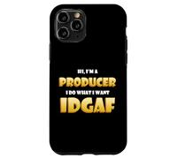 Hi I'm a Producer IDGAF Funny Song Music Or Movie Producing Coque pour iPhone 11 Pro