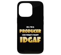Hi I'm a Producer IDGAF Funny Song Music Or Movie Producing Coque pour iPhone 13 Pro