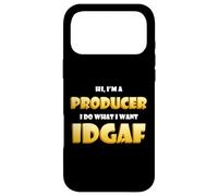 Hi I'm a Producer IDGAF Funny Song Music Or Movie Producing Coque pour iPhone 17 Pro Max