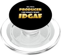 Hi I'm a Producer IDGAF Funny Song Music Or Movie Producing PopSockets PopGrip pour MagSafe