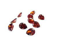 Hi International 3 x 5 mm à 10 x 12 mm Aaa Grade Forme de poire Rouge grenat cubique Zircone cubique synthétique rouge grenat rouge diamant transparent en vrac Fournitures de pierre zircon pour la