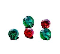 Hi International Aaa Grade Round Watermelon Green Emerald & Grenat Red Color Cubic Zirconia, Synthétique Diamant Transparent Loose Stone Supplies Zircon pour la fabrication de bijoux - B0CZJDGVDNM