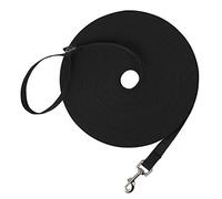 Hi Kiss Laisse de Rappel d'obéissance pour Chien/Chiot - 4,6 m, 6,1 m, 9,1 m, 15,2 m, 30,5 m, idéale pour l'entraînement, Le Jeu, Le Camping ou Le Jardin - Noir
