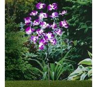 HI Lampe Solaire à LED de Jardin en Forme d'Orchidée 75 cm Allée Extérieur