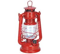 HI Lanterne tempête à LED et en métal Rouge - 15 LED avec intensité variable - Dimensions : 16 x 12 x 25 cm - Résistant à l'eau - 4 piles AA (non incluses)