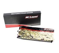 Hi Level Chaîne de moto robuste 520H-120 en or - 120 maillons - Pas 520 - Avec maillons fendus