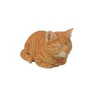 Hi-Line Gift Ltd Statuette Chat endormi tigré Orange