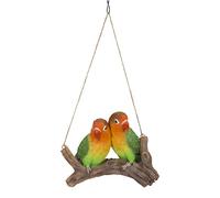 Hi-Line Gift Perroquets à Suspendre (inséparables) sur Une Branche, Multicolore