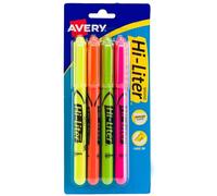 Hi-liter Style Pen, pointe biseautée 4 per pack coloris assortis