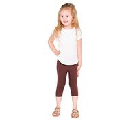 hi!mom - Legging Court Basique en Coton - pour Enfant - uni - Tailles 2 à 13 Ans - Marron - 3-4 Ans