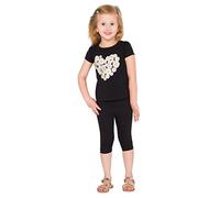hi!mom - Legging Court Basique en Coton - pour Enfant - uni - Tailles 2 à 13 Ans - Noir - 7-8 Ans