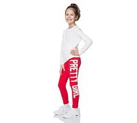 hi!mom - Legging Long pour Enfant - imprimé Tendance - Tailles 1 à 13 Ans - DZPRT - Rouge - 11-12 Ans