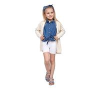 hi!mom Leggings Courts d'école pour Filles en Coton Riche 1/2 Longueur pour Uniforme Scolaire I Leggings en Coton pour bébés Enfants Pantalons Courts élastiques, 2-13 Ans