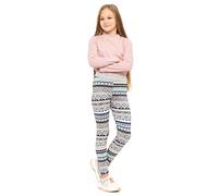 HI!MOM Leggings épais et chauds doublés en polaire pour filles - Pantalon d'hiver extensible à motif thermique en fourrure - Motifs de Noël FS699, Motif 10, 146-152