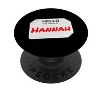 Hi My Name is Hannah Lazy Costume pour fêtes PopSockets PopGrip Adhésif