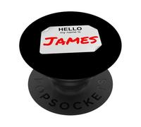 Hi My Name is James Lazy Costume pour fêtes PopSockets PopGrip Adhésif