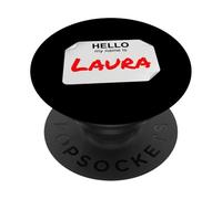 Hi My Name is Laura Lazy Costume de fête PopSockets PopGrip Adhésif