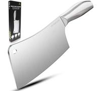 Hi Nature™ Couperet de Cuisine Professionnel en Acier Inoxydable 29 cm | Couteau de Boucher Ultra Tranchant, Hachoir à Viande Robustesse Extrême avec Étui de Protection en Cuir | Chef, Légumes, BBQ