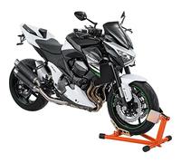 Hi-Q Tools Béquille de Moto Avant Basculeur - Stationnement Facile du Véhicule, Idéal pour le Transport, Orange, Réglable pour Presque Toutes les Tailles de Roues/Pneus