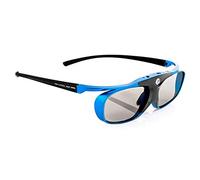 Hi-SHOCK Blue Heaven Lunettes 3D actives compatibles avec les projecteurs DLP 3D Acer, BenQ, Optoma, Vivitec, Viewsonic, LG - Batterie rechargeable - 40 heures d'autonomie - Avec étui à lunettes