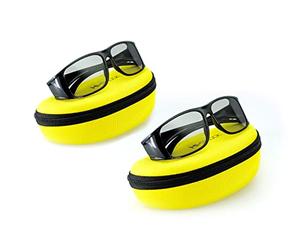 Hi-SHOCK Lot de 2 paires de lunettes 3D passives pour TV 3D 4K Compatible avec LG, Grundig ou AG-F420 / PTA417 / TDG500P / TY-EP3D20E / PX1821E-1TVA avec étui [technologie 3D polarisation]