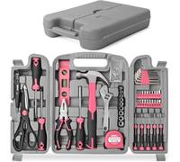 Hi-Spec Boite a Outils Complete Rose 56 Pièces - Ensemble d'Outils avec Boite de Rangement - Marteau,Ciseaux,Tournevis,Clés Allen et Kit d'Outils - pour Usage Domestique ou du Travail