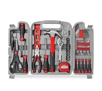 Hi-Spec Boite a Outils Complete Rouge 54 Pièces - Ensemble d'Outils avec Boite de Rangement