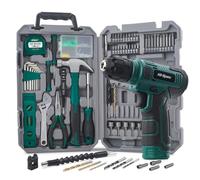 Hi-Spec Kit d’Outils 130 pcs avec Perceuse-Visseuse Sans Fil 8V, Batterie 1500mAh, Recharge USB, 10Nm, 800 tr/min, LED, Coffret, Set Complet pour Bricolage Maison, Vert