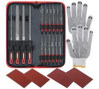 Hi-Spec Kit de Limes 16 pièces en Acier Carbone 200mm Limes Plates Demi-Rondes Triangulaires