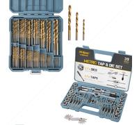 Hi-Spec Kit Perçage & Taraudage Complet - 99 Forets HSS Titane (1-10 mm) & Tarauds & Filières M3-M12 (40 pcs)