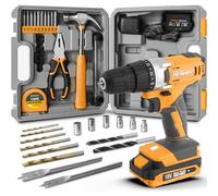 Hi-Spec Perceuse Visseuse Sans Fil 18V - Visseuse Dévisseuse Sans Fil avec 30 Pièces et Outils à Main Essentiels, Kit Bricolage Maison en Mallette Rigide Compacte