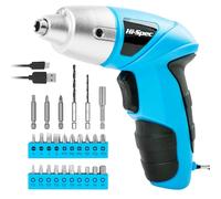 Hi-Spec Visseuse Sans Fil 3.6V Bleue, Tournevis Electrique Rechargeable USB 27 Pièces, 23 Embouts,Outils Bricolage pour Maison et Bureau