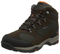Hi-Tec Homme Storm WP Wide Chaussure de Marche, Chocolat DK/Taupe DK/Orange Brûlé, 41 EU Large