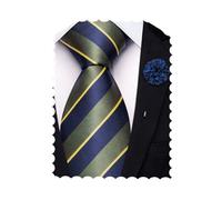 Hi-Tie Cravates en soie pour homme Rose Ensemble de cravates cachemire pour mariage, Bleu Jaune B, M