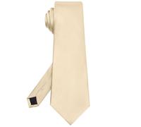 Hi-Tie Cravates extra longues en soie solide pour homme et épinglette à fleurs 160 cm 178 cm, beige, 63''(160cm)