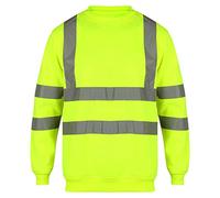 Hi Viz Ras De Cou Sécurité Pull Haut Hommes Visibilité Vêtement De Travail Sécurité Tricot - JAUNE avec bandes réfléchissantes, M