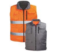 Euro protection - Gilet réversible haute visibilité en polyester imperméable spalmato polyuréthane. 5 poches. Couleurs Différents réversible gris. - Orange -