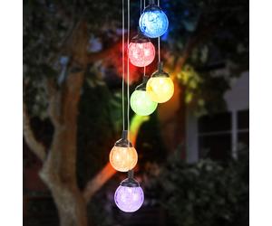 HI Windspiel Lampe Solaire Suspendue Terrasse RGB LED 6-7