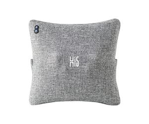 Hi5 Bravo Plus Coussin de massage Shiatsu avec fonction chaleur Arrêt automatique Housse lavable pour épaules, cou, dos et jambes Gris