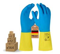 Hi5 Chem Gants de protection chimique en caoutchouc naturel - Tailles M, L, XL, XXL (8, 9, 10, 11) - Gants de travail antidérapants et étanches avec doublure floquée - Pour l'industrie (XXL, 3.0