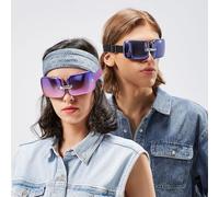 Hi5 E10 Lot de 2 mini lunettes de massage pour les yeux avec compression thermique contre les yeux secs et les cernes foncés Violet + bleu