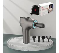 Hi5 FlatHead Appareil de massage vibrant pour fascia, 6 vitesses, avec système Smart Light 4 têtes/gris/pochette en velours