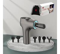 Hi5 FlatHead Appareil de massage vibrant pour fascia, 6 vitesses, avec système Smart Light 6 têtes/gris/pochette en velours