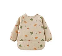 HiABsee bavoir manches longues bebe, Tablier Bebe Pour Manger, Bavoir Imperméable Bébé pour bébé de 6 à 36 mois (Pain)